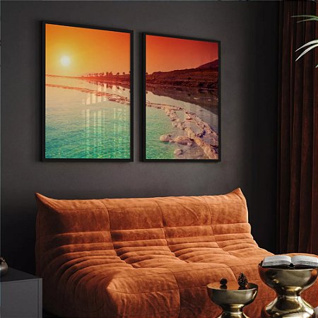 Quadro Decorativo Paisagem Praia Pôr Do Sol Decoração Sala