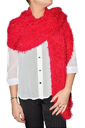 Cachecol Vermelho Brilhante