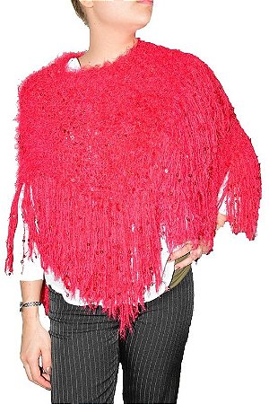 Xale Vermelho com Paetê.  VENDIDO
