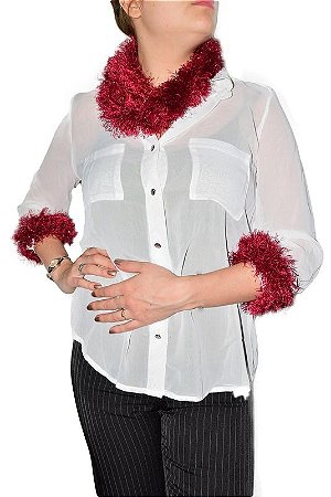 Gola e Punho Vinho Torcido