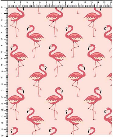 Flamingo Rosa DS004 Tricoline 100% Algodão (0,50 compr. x largura 1,50m)