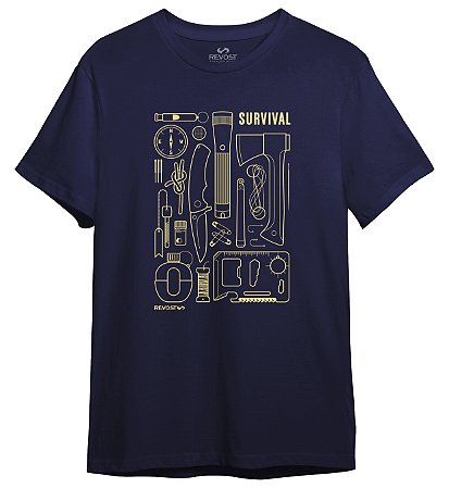 Camiseta Masculina Revost Survival - Marinho