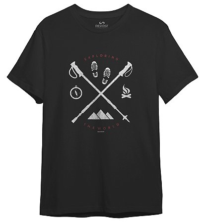Camiseta Masculina Revost Exploring - Preto