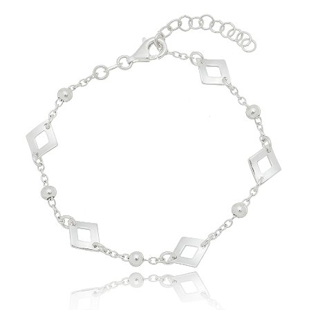 PULSEIRA DE PRATA GEOMÉTRICO