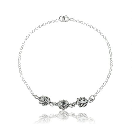 PULSEIRA DE PRATA BALI TRIO DE CONCHAS