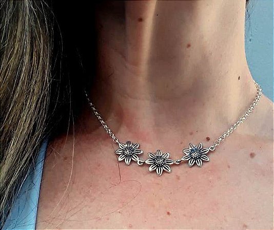 COLAR CHOKER DE PRATA SOLARE ESSENCE