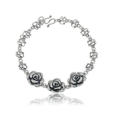 PULSEIRA DE PRATA LOVE ROSAS