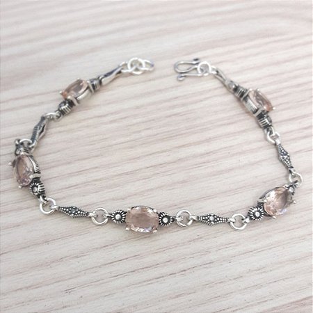 PULSEIRA DE PRATA FLOWER ZIRCÔNIA NUDE