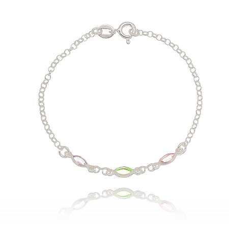 PULSEIRA DE PRATA INFANTIL 3 CORES