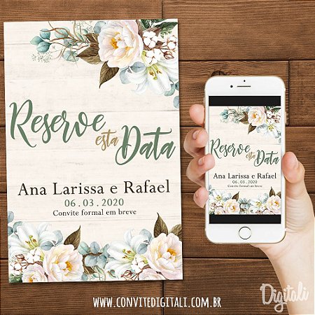 Fazer convite online convite digital Casamento rustico