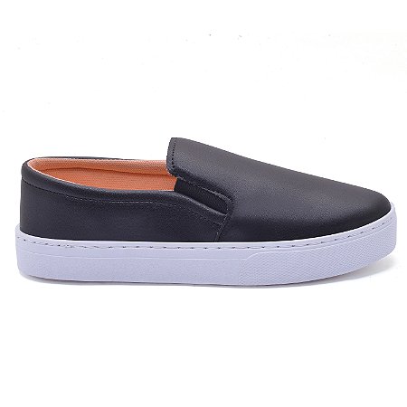 Tênis Feminino Slip On Preto Fosco