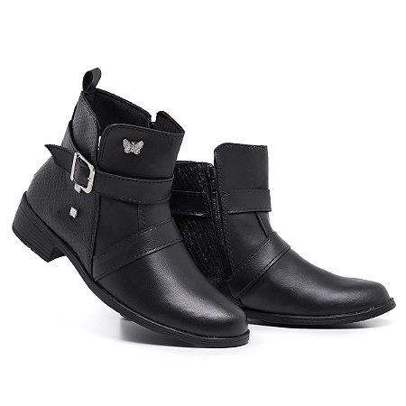 Bota Feminina Cano Curto Com Zíper
