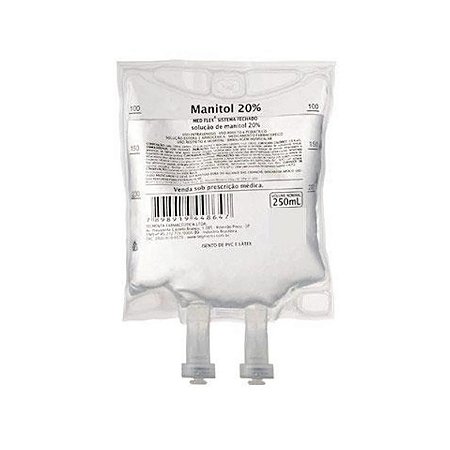 SORO DE MANITOL 20% 250ML USO HOSPITALAR INTRAVENOSO BOLSA SISTEMA FECHADO CRISTALIA