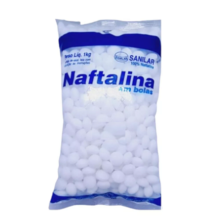 Naftalina Em Bolas Pacote 1 Kg Hidrocarboneto Sanilar