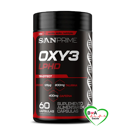 OXY3 LPHD COM 60 TERMOGENICO REDUCAO GORDURA CORPORAL SUNPRIME BOA SAUDE
