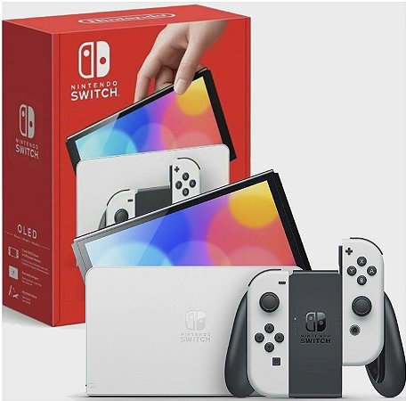 New Nintendo Switch Oled Branco- DESTRAVADO com 128gb 10 jogos completos e zelda 2 em portugues
