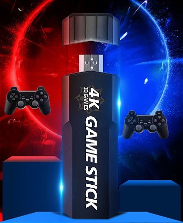 Game Stick Lite 4K com 20000 Jogos retros e 2 controles