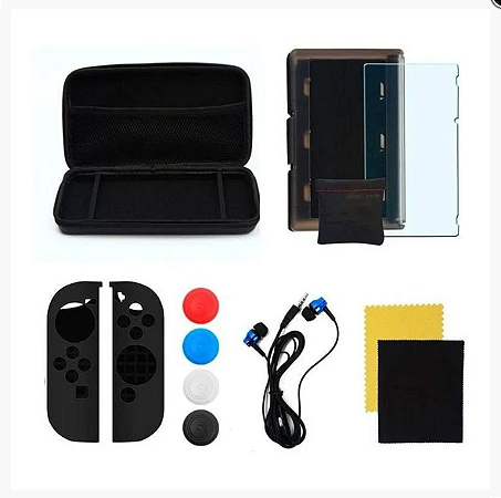Kit De Acessórios 13 Em 1 para Video Game Nintendo Switch com Case,  Película, Fone e Mais - Tudo Pela Metade Do Dobro