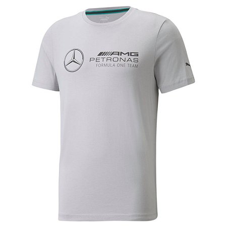 Camiseta Puma Mercedes MAPF1 AMG Petronas Logo Grande Cinza