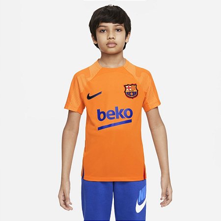Camiseta Nike Infantil Fc Barcelona Dri Fit - Laranja