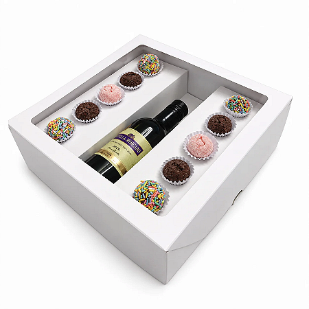 Embalagem Para Brigadeiro - Berço Para Garrafa - 10 unidades - 26x26x7 cm