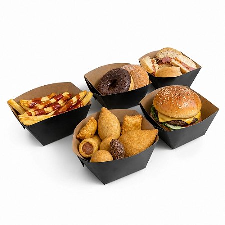Caixa Canoa Para Porções Fritas - 8x7x5,5 cm - 50 unidades