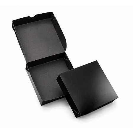Embalagem Para Delivery Preta - 14,5x14,5x4 cm - 50 unidades