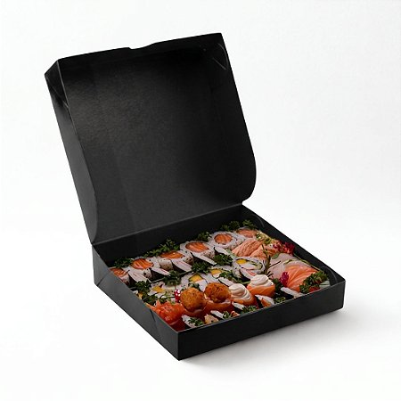 Caixa Delivery Preta Impemeável - 27x27x6 cm (25 unidades)