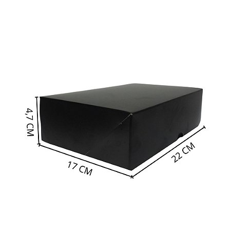 Embalagem - caixa de papel - preta - 22x17x4,7 cm - 50 unidades