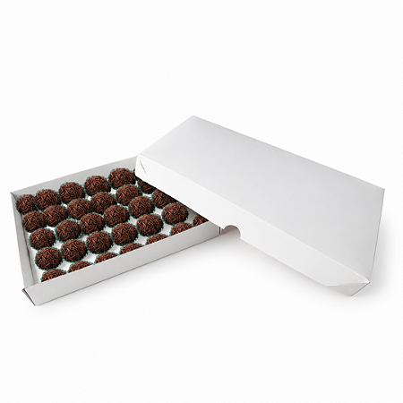 Caixa para 50 Brigadeiros Branca - 10 unidades