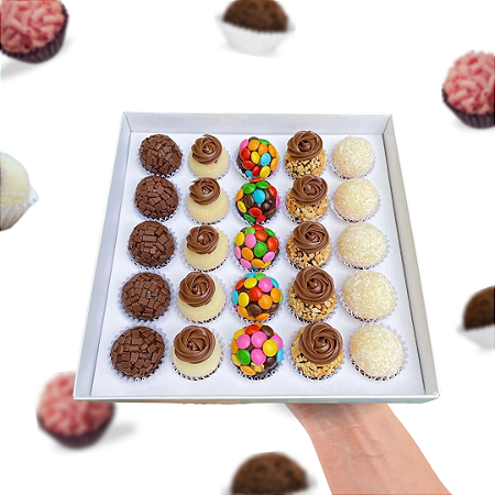 Caixa Para 25 Brigadeiros (Com berço) - 10 unidades