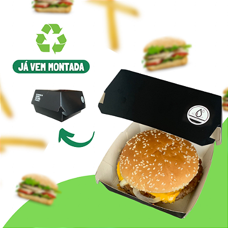 Caixa lanche - Hamburgueira - 10X10X7cm - 400 unidades