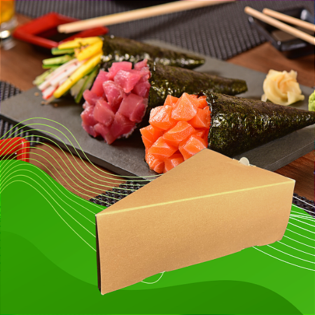 Embalagem de Temaki Delivery c/ Berço Preta - 50 unidades