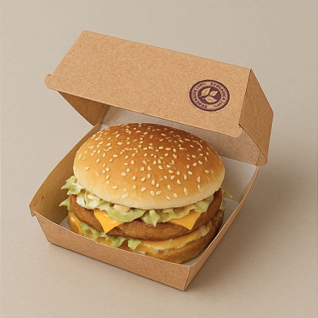Caixa Hambúrguer - 12x12x8,5 cm - 150 unidades - Já Vem Montada