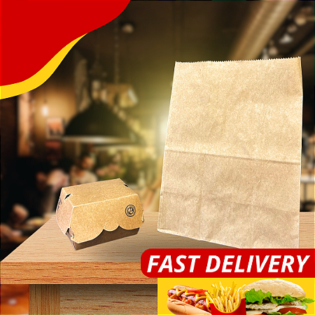 Saco Kraft - Delivery M - 50 Unidades - 14x23x31 cm.