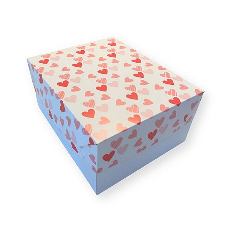 Caixa Bolo Coração - 31x25x12 cm - 10 unidades