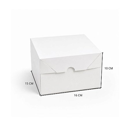 Caixa Para Mini Cake Branca - 16x15x10 cm - 10 Unidades