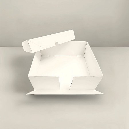 Caixa Bolo Branca - 27x27x11 cm - 10 unidades