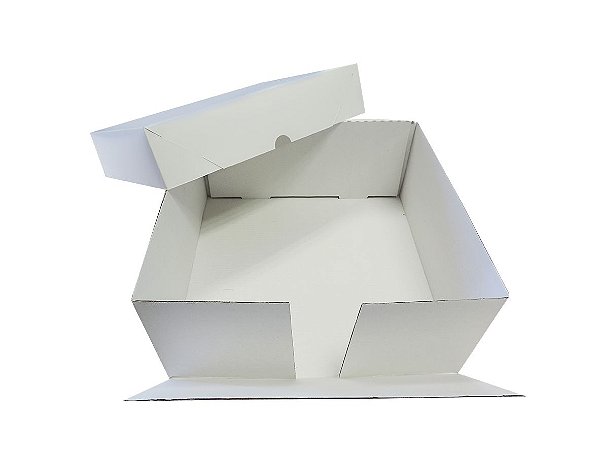 Caixa Quadrada Bolo e Torta 04 Branca - Alterpel - Industria de Embalagens