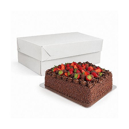 Caixa Para Bolo Branca - 31x25x12 cm - 10 unidades