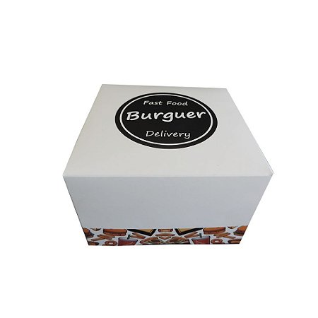 Embalagem Para Hambúrguer Artesanal - 13x13x9 cm - 50 unidades