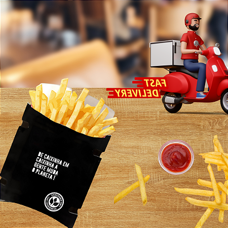 Embalagem/Caixa - Batata Frita Delivery - 50 unidades