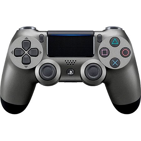Usado Controle PS4 Dualshock 4 Sem Fio Preto Metalico - Sony