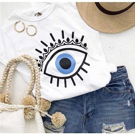 T-shirt feminina Olho Grego , baby look , blusinhas e camisetas