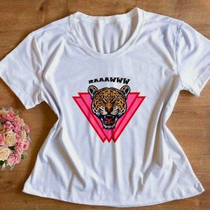 T-shirt feminina Tigre Tumblr, baby look , blusinhas