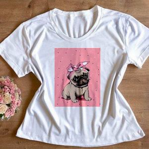 T-shirt feminina Tumblr Bulldog Francês  , baby look , blusinhas