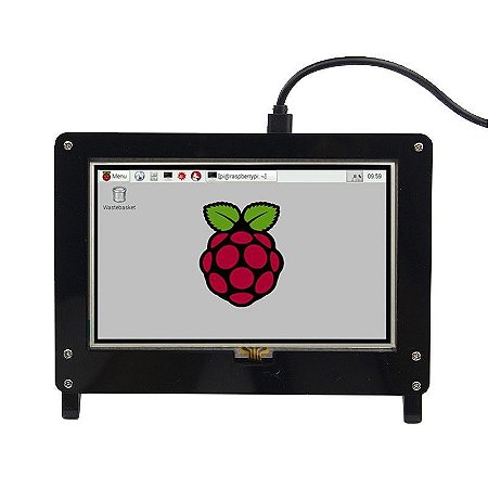 Tela Monitor LCD 5 polegadas HDMI com Suporte Acrílico