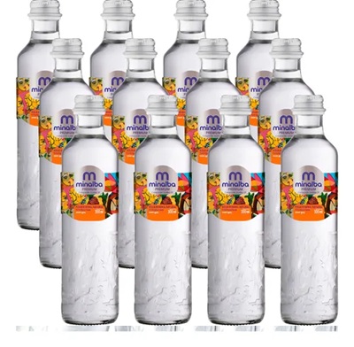 Agua Minalba Vidro Oneway 300ml com gás 12un