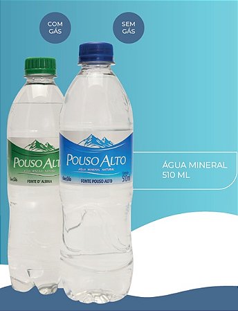 Agua Pouso Alto 510ml Com Gás 12un