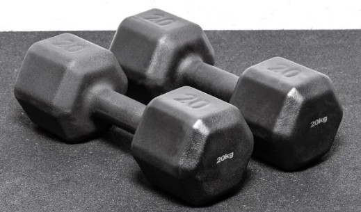 Dumbbell Sextavado Emborrachado Texturizado 24kg